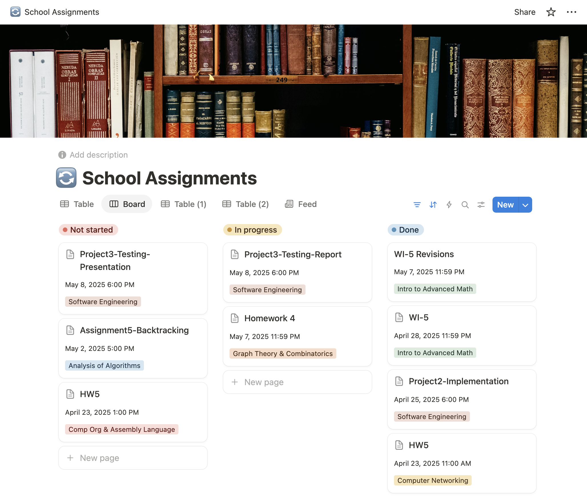 Track assignments in Notion